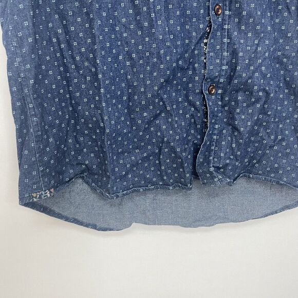 7 Diamonds Shirt Men Large Blue Button Down Geometric Innervisions SMK-6092 - Picture 5 of 15